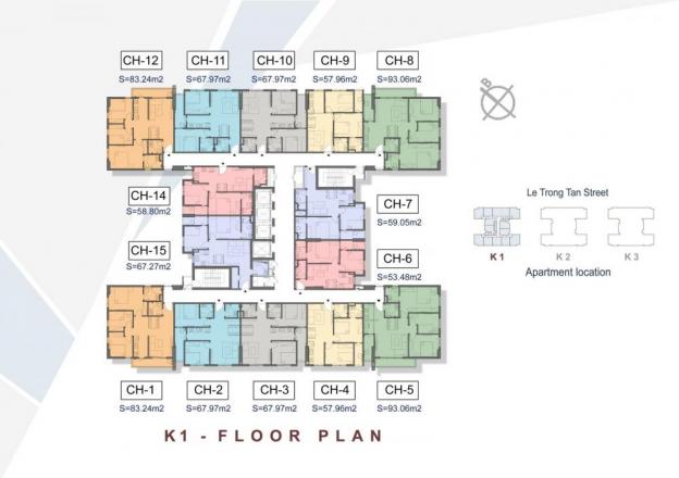 Bán gấp căn hộ căn góc 12, tòa K3 The K Park, 93 m2, 3 PN, 2 WC, hướng mát view đẹp + nội thất 12299923