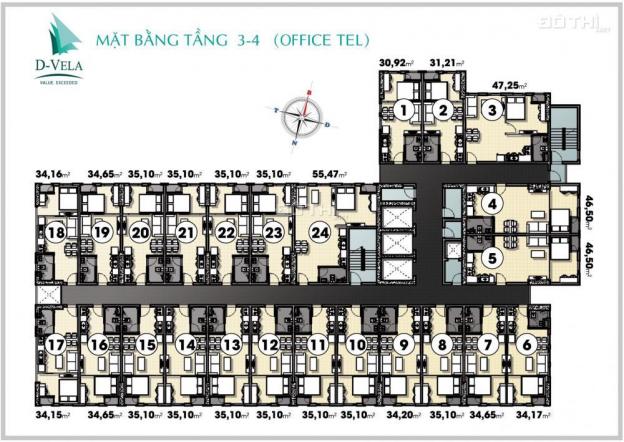 Bán căn hộ Offiectel tại dự án CH D-Vela, số 1177 Huỳnh Tấn Phát, Phường Phú Thuận, 35m2, 940tr 12412276