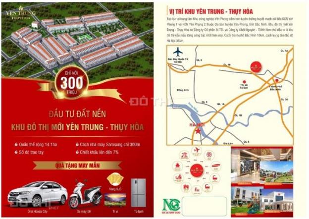 Đất nền với giá từ 10.5tr/m2 tại KĐT Yên Trung - Thụy Hòa (Cạnh KCN Yên Phong Bắc Ninh) 12414739