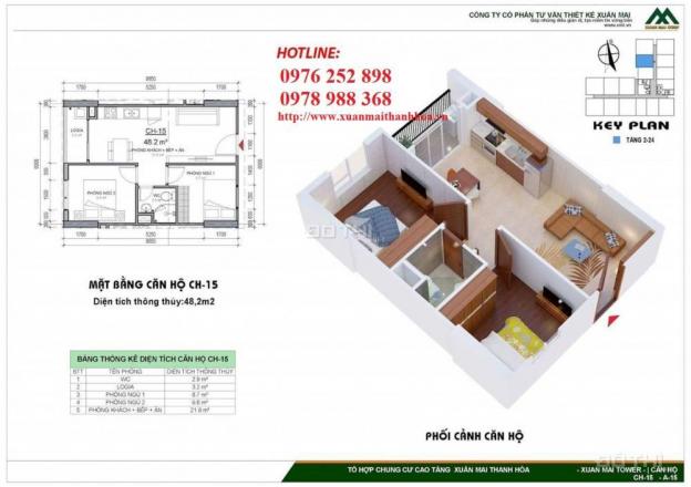 Bán căn hộ 50m2, 2PN, chung cư Xuân Mai. Ngay Big C Thanh Hóa 12426932