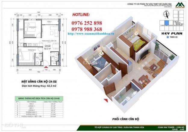 Bán căn hộ 50m2, 2PN, chung cư Xuân Mai. Ngay Big C Thanh Hóa 12426932