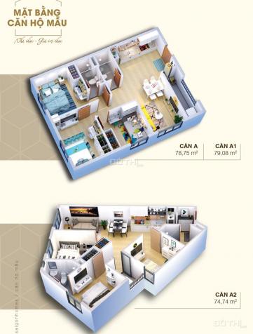 Căn hộ Saigonhomes, MT Hương Lộ 2, bán 69m2, (2PN). Giá bán 1.69 tỷ 12435055