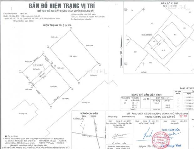 Chính chủ bán đất TĐC Vĩnh Lộc B, 50 m2/100m2 (Tỉnh Lộ 10, Bình Chánh), 500tr 12437329