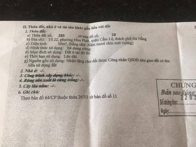 Đất MT 133 phố Lê Trọng Tấn, Phường Hòa Phát, Cẩm Lệ, Đà Nẵng, diện tích 59m2, giá 2.88 tỷ 12468712