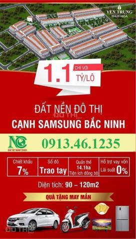 Đất nền giá rẻ tại Bắc Ninh, cạnh KCN Samsung, chỉ từ 10,5 triệu/m2, sổ đỏ trao tay. LH 0913461235 12588237