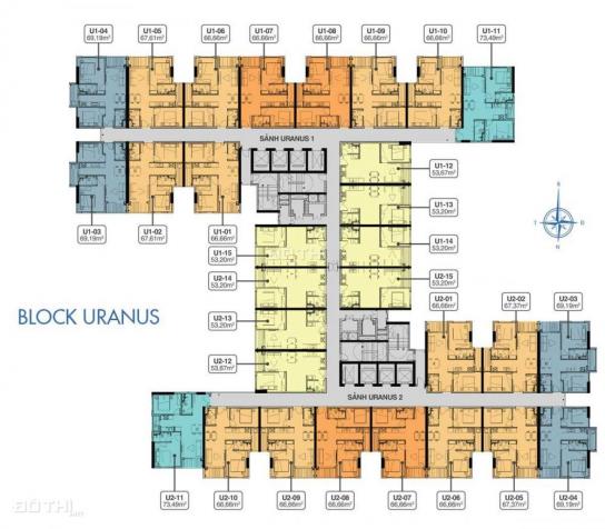 Cần bán nhanh căn hộ dự án Q7 Saigon Riverside U2.05 - 66m2 (2PN, 2WC), chênh thấp 12594118