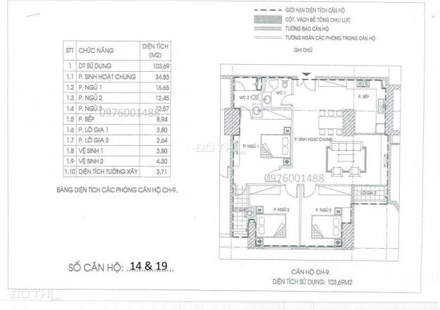 Chung cư IA20 Ciputra 92m2, giá gốc 16.8 tr/m2, chênh 80 tr. LH: 0382276666 12621859