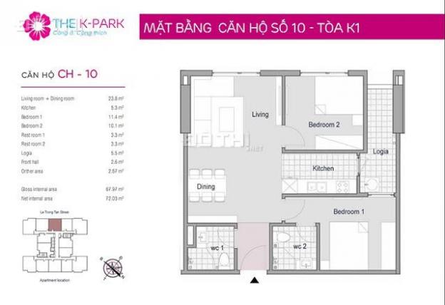 Chính chủ bán căn hộ chung cư tại dự án The K Park, Hà Đông, Hà Nội, diện tích 68m2 12633307