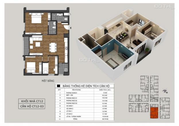 Bán nhanh căn hộ 3PN dự án Hồng Hà Dầu Khí, giá 18 tr/m2, chuẩn bị nhận nhà 12639362