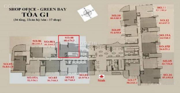 Cần bán lại sàn thương mại tầng 1 dự án Vinhomes Green Bay, dt 68m2, giá bán 6.1 tỷ 12648537