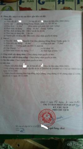 Bán gấp nhà HXH 666/16 Nguyễn Văn Quá, P. Đông Hưng Thuận, quận 12, 1 lầu, 2 PN, giá 3.3 tỷ 12658104