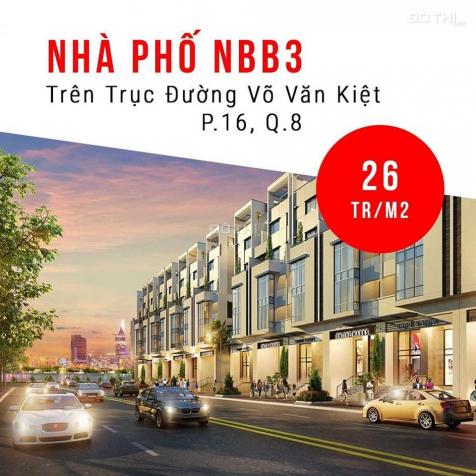 Cơ hội đầu tư lớn nhất 2019, nhà phố liền kề NBB3 Q8, DT 5x18m, giá 26tr/m2, tặng ngay xe SH150i 12662306