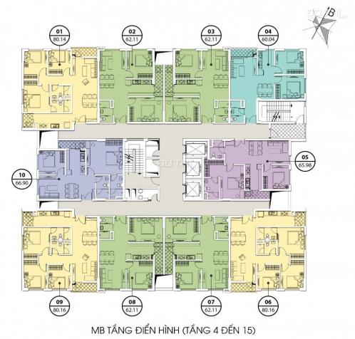 Chính chủ bán căn 3 phòng ngủ, DT 80m2, tầng 8, dự án Valencia Garden, hỗ trợ 0% LS/9 tháng, CK 5% 12668058
