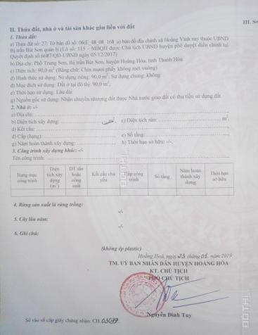 Bán đất tại TT Bút Sơn, Hoằng Hóa, Thanh Hóa. Diện tích 90m2, giá 750 triệu 12662715