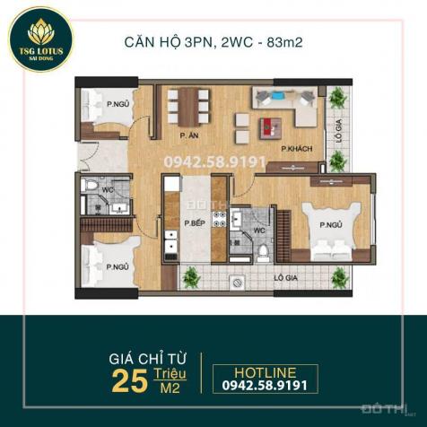 Bán căn hộ cao cấp TSG Lotus Sài Đồng, HTLS 0%, Chiết khấu 3% giá bán, ngay gần Aeon Mall 12703217