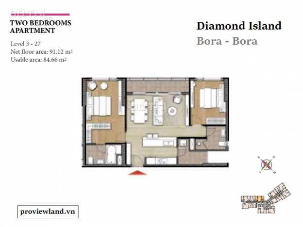 Bán căn hộ Diamond Island, tháp Bora, với 2PN, tầng cao 12707775