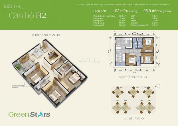 Green Stars bán căn hộ 2PN mới lắp nội thất, giá tốt, LH: 0944420816 12724489