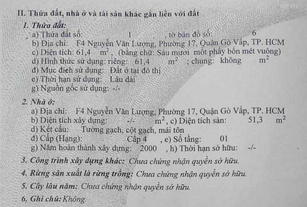 Nhà F3 + F4 Nguyễn Văn Lượng, P. 17, Gò Vấp. 3,5m + 3,6mx18,2m. Hẻm xe hơi 12736486