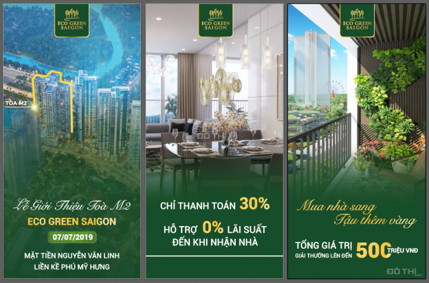 Chính thức mở bán block M2 đẹp nhất dự án Eco Green Sài Gòn Quận 7 CK 7%, LS 0%. LH 0938677909 12739521