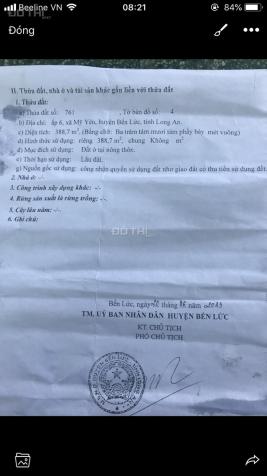 Bán đất gần đường Quốc Lộ 1, Xã Mỹ Yên, Bến Lức, Long An, DT 388m2, từ giá 1.6 tỷ/nền, 0933849342 12745788