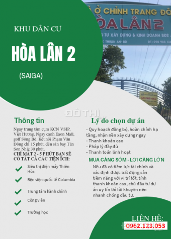 Bán đất giá rẻ nhất Vsip 1 Việt Sing mở rộng 1,3 tỷ/lô 80m2, kế bên ST Aeon BD. LH: 0962.123.053 12760680