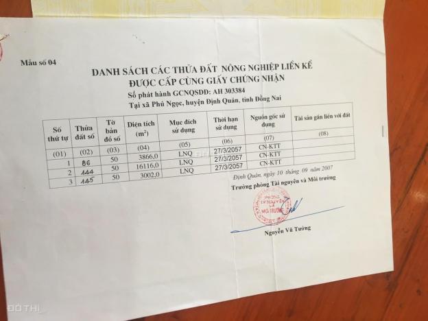 Bán đất tại Xã Phú Ngọc, Định Quán, Đồng Nai, diện tích 22.984m2, giá 1.8 tỷ 12796592