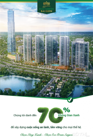 Căn hộ cao cấp Eco Green Sài Gòn, TT 10% ký HĐMB, CK 3%, ngân hàng vay 70%/25 năm. LH 0903678422 12808480