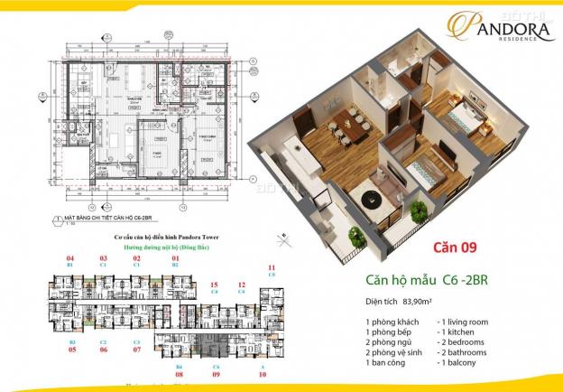 Bán căn hộ Pandora Triều Khúc, Thanh Xuân, 78m2, giá 2.1 tỷ 12824511