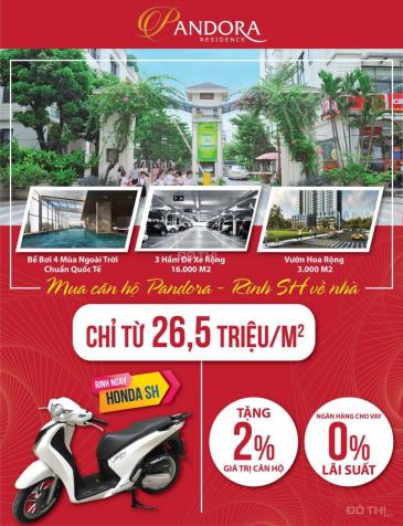 Chính chủ bán cắt lỗ suất ưu tiên CH Pandora Thanh Xuân 2 PN, 81m2 chỉ 2.2 tỷ, rẻ hơn thị trường 12827337