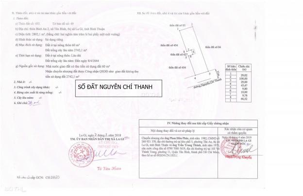 Bán 2 lô đất đẹp Hồ Tôm và Nguyễn Chí Thanh, TX La Gi, giá tốt 12836203