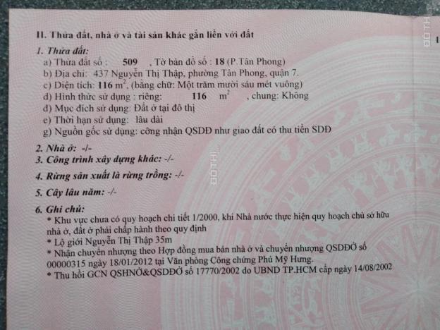 Bán lô đất MT Nguyễn Thị Thập, P. Tân Phong, Q. 7 tuyến đường KD sầm uất. LH 0982222910 e Thảo 12807362