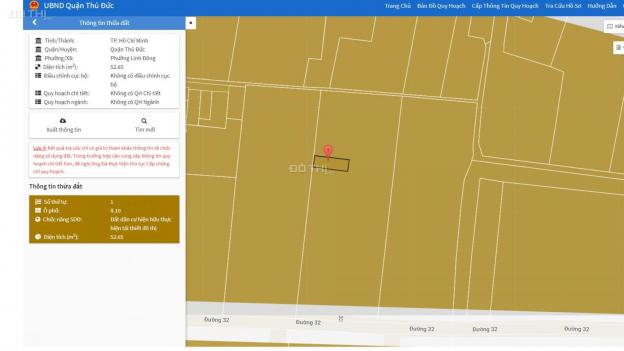 Chính chủ kẹt bank, bán đất đường 32, Linh Đông, Thủ Đức, SHR 52.6m2, giá 3.2 tỷ 12839271