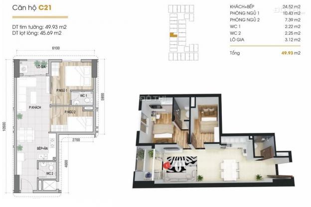 Cần bán căn hộ 50m2 Prosper Plaza, Quận 12. Giá 1.56 tỷ bao VAT 12847827