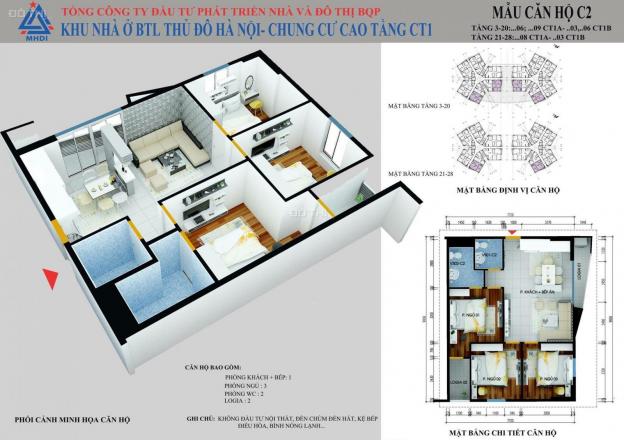 Chính chủ cho thuê căn hộ 73m2, 3 phòng ngủ CT1B Yên Nghĩa 12854097