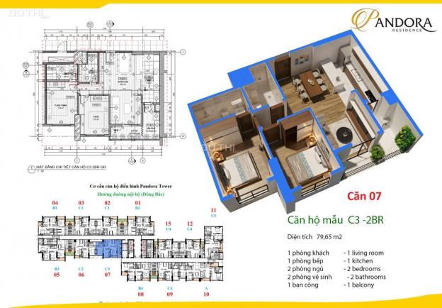 CK 5% căn hộ Pandora Thanh Xuân đẹp không góc chết, phòng nào cũng có ánh sáng, chỉ 2.1 tỷ/ 2PN 12854140