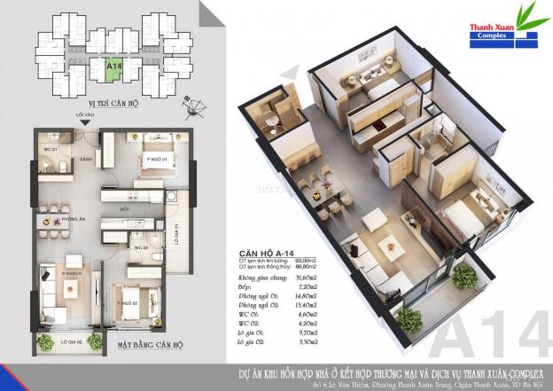 Thanh Xuân Complex - Đóng 50% nhận nhà ở luôn, CK trực tiếp 1 triệu/m2. LH 0969653277 12860099