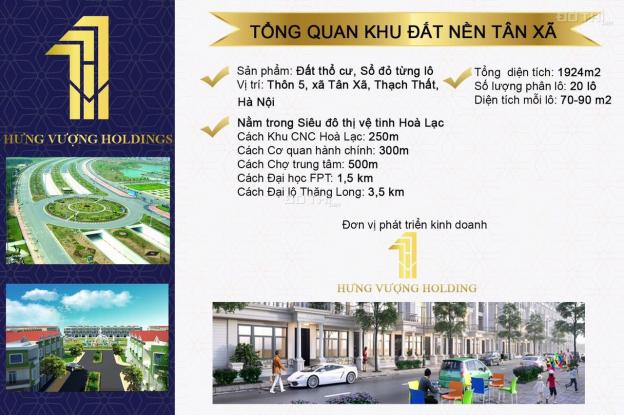 Bán đất Tân Xã full thổ cư, mặt đường 419 đi vào, sát CNC Hoà Lạc, giá chỉ từ hơn 700tr. 0965301948 12863308