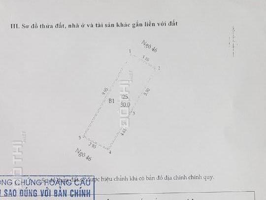 Ngõ 46 Khương Thượng: 30m2, 4 tầng, 2.9 tỷ, cách ô tô đỗ 50m, ngõ 3m, thoáng trước sau 12832856