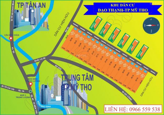 Chính thức mở bán khu đất thổ cư ở xã Đạo Thạnh, thành phố Mỹ Tho, DT: 5x27m 12863636