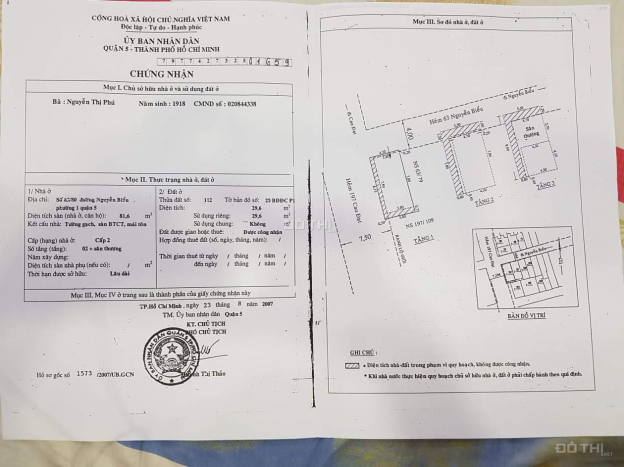 Bán căn nhà 2 mặt góc hẻm tại đường Nguyễn Biểu, phường 1, quận 5, giá tốt 12876405