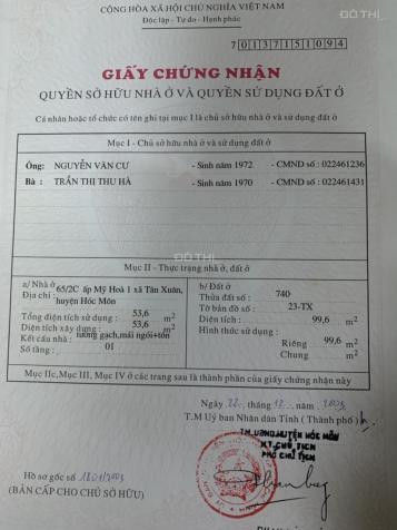 Nhà mặt tiền Đồng Tâm, xã Trung Chánh, Hóc Môn. Giá chỉ 3,7 tỷ TL 12879457