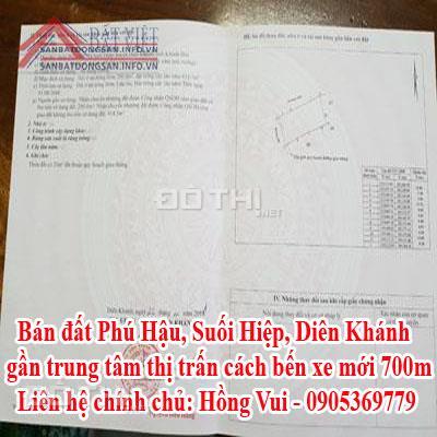 Bán đất Phú Hậu, Suối Hiệp, Diên Khánh gần trung tâm thị trấn cách bến xe mới 700m 12879647