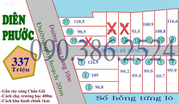 Chỉ 337 triệu, có 1 lô đất vị trí cực đẹp tại Diên Phước, đầu tư hay ở cũng ok, có sổ hồng 12875109