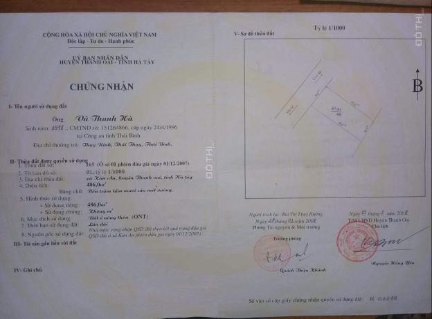 Bán lô đất trục đường trung tâm UBND xã Kim An, Kim Bài, Thanh Oai 486m2 chỉ 5 triệu/m2 12853811