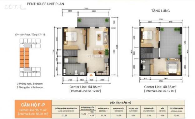 Bán căn penthouse siêu đẹp, 123m2, dự án Sky 9, giá siêu rẻ, giá 2,6 tỷ bao gồm tất cả chi phí 12893767