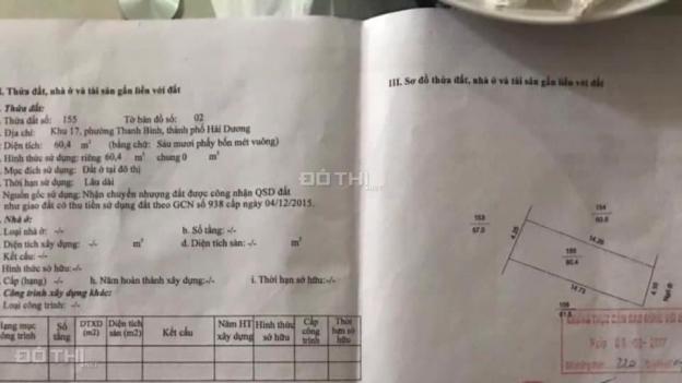 Chỉ với hơn 1 tỷ đồng có ngay lô đất tại phố Nguyễn Thị Duệ đang rất phát triển của TP Hải Dương 12910524