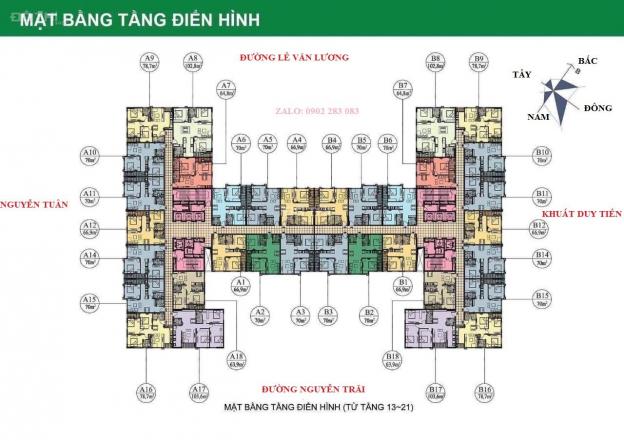 Cần bán chung cư 282 Nguyễn Huy Tưởng, 70m2 tầng trung giá 23 triệu/m2, cuối 2019 bàn giao 12920776