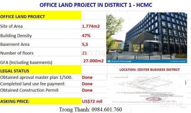 Bán đất nền dự án Quận 1, dt 1800m2, đã có sổ đỏ lâu dài, 1/500, GPXD. Giá 1666.44 tỷ 12920890