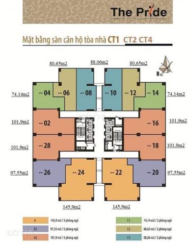 Cần bán gấp căn hộ 81m2 tại CT4 The Pride Hải Phát, Tố Hữu, Hà Đông, giá 1 tỷ 560 triệu. SĐCC 12928813