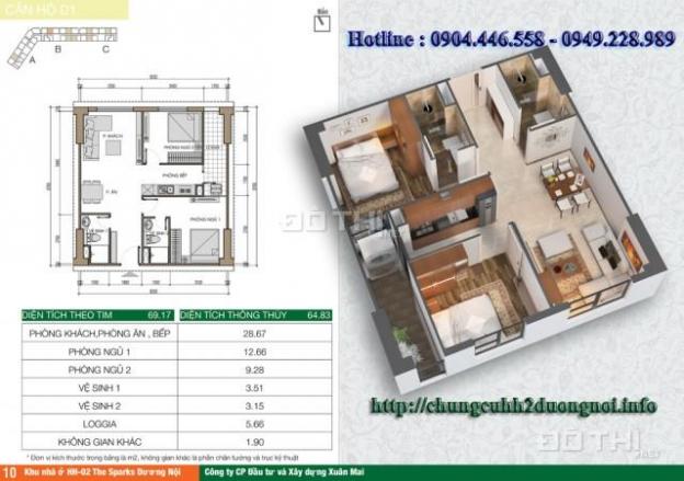 Bán cực gấp CH 2 pn full NT đẹp 69 m2, tại HH 2B Xuân Mai Complex Hà Đông, giá siêu rẻ 1,15 tỷ TL 12931391